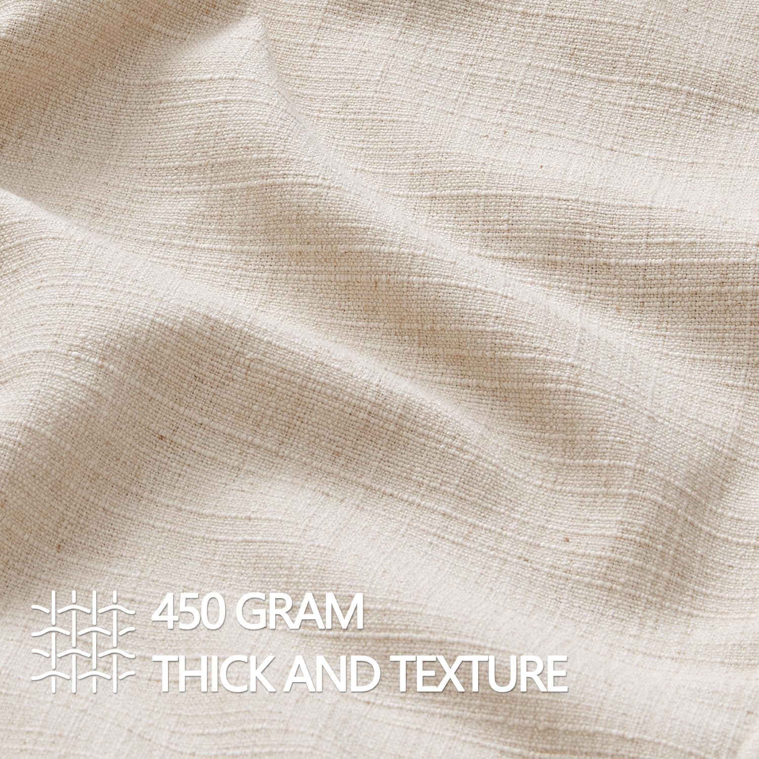 Set of 2 Thick Textured Pillow Covers, 18x18 Inches, Natural Linen Blend – Flange Edge, Farmhouse Modern Boho Style for Bed, Couch, Living Room - Image 2