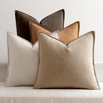 Pack of 4 Neutral Brown Boho Linen Pillow Covers, 18x18 Inches – Soft Fall Farmhouse Couch Pillowcases for Living Room, Bed, Modern Decor