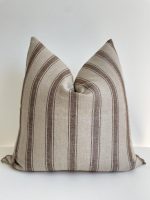 Hand Block Printed Pure Linen Throw Pillow Cover, 22x22 Inches – Handmade Vintage Cushion Case, Artisan Design