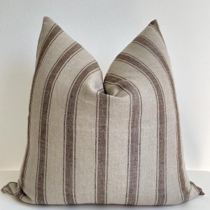 Hand Block Printed Pure Linen Throw Pillow Cover, 22x22 Inches – Handmade Vintage Cushion Case, Artisan Design